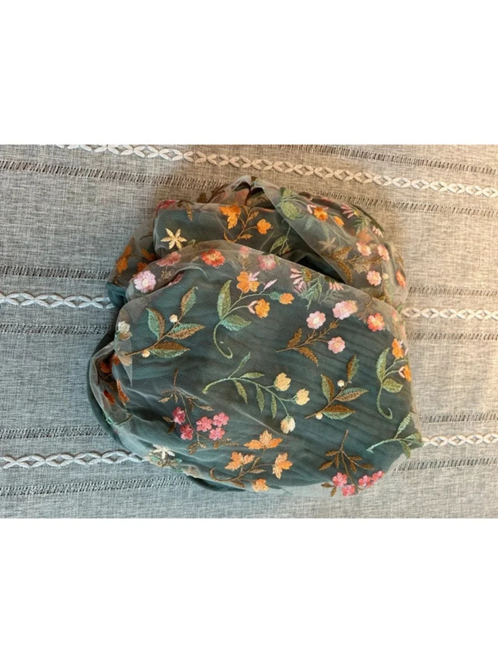 Gorgeous, handmade mesh overlay scarf